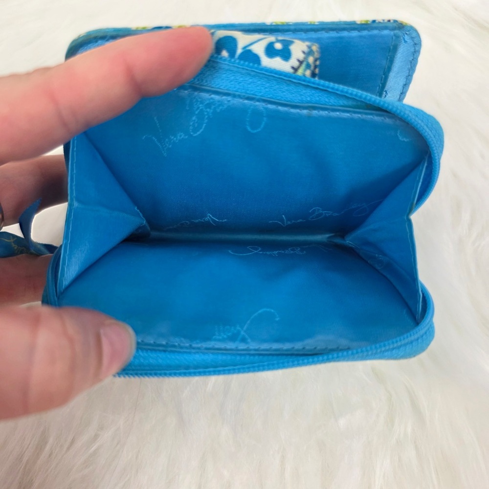 Vera Bradley Turquoise and Lime Green Paisley Wallet Pouch - Picture 3 of 6